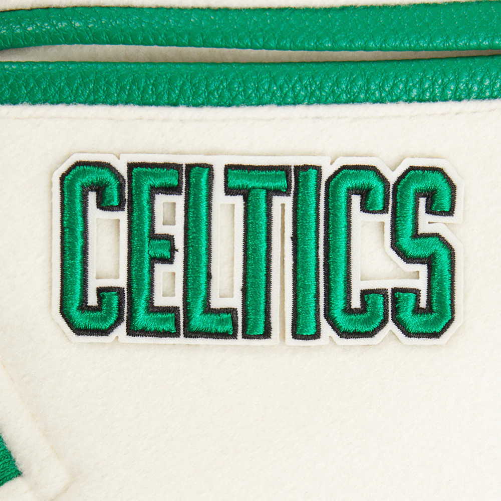 NBA BOSTON CELTICS RETRO CLASSIC TODDLER BOYS RIB WOOL VARSITY JACKET (EGGSHELL/ KELLY GREEN) - Image 8