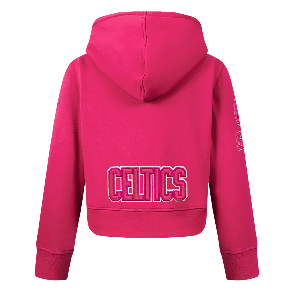 NBA BOSTON CELTICS TRIPLE PINK TODDLER GIRL'S FLC PO HOODIE (BEETROOT PURPLE) - Image 3