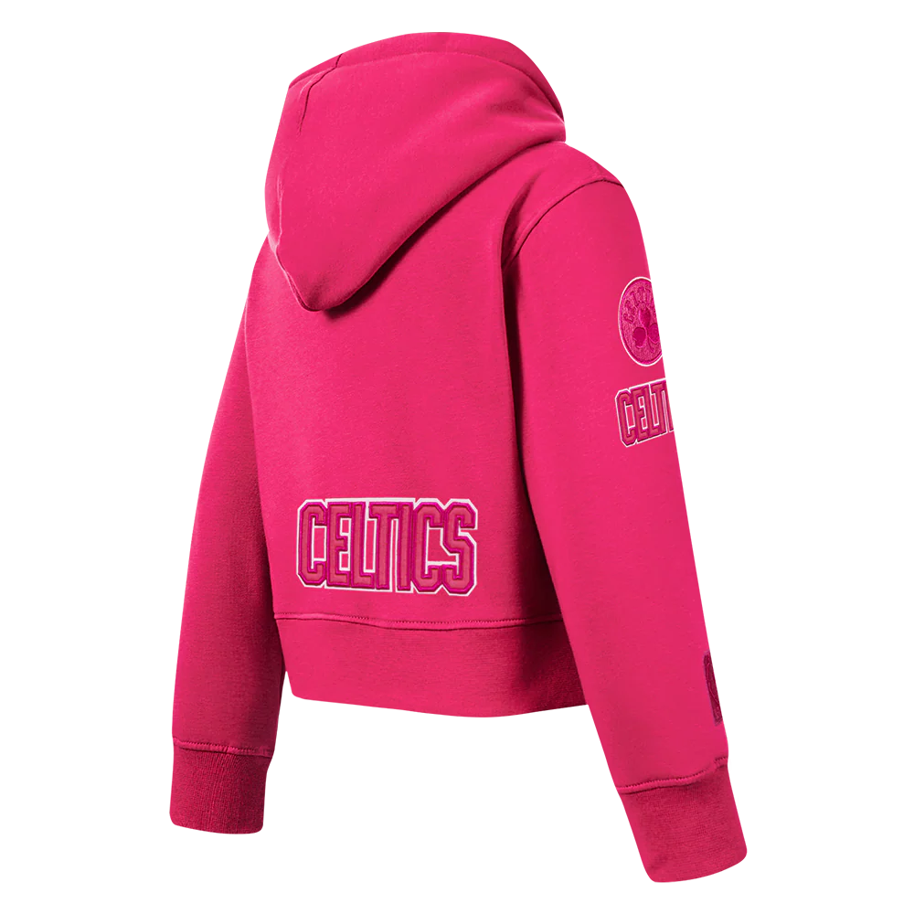 NBA BOSTON CELTICS TRIPLE PINK TODDLER GIRL'S FLC PO HOODIE (BEETROOT PURPLE) - Image 4