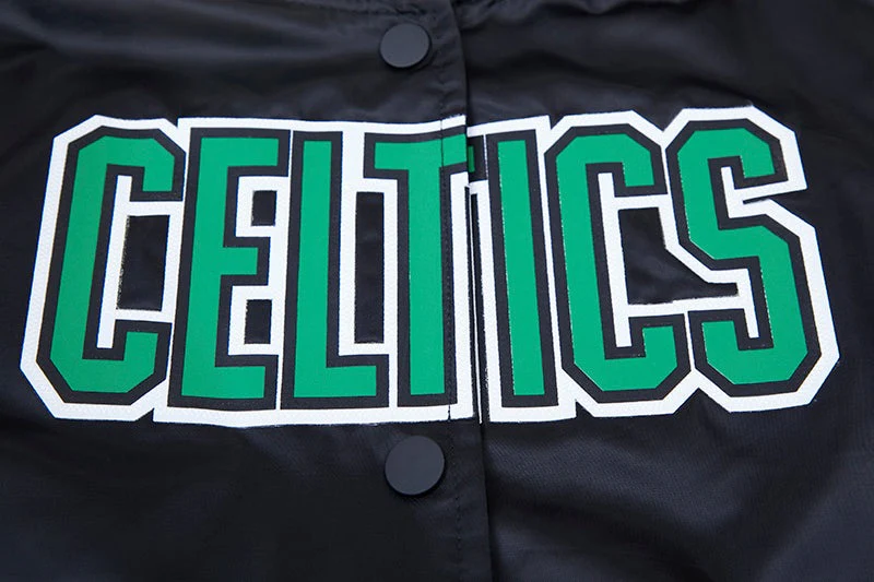 NBA BOSTON CELTICS CLASSIC WOMEN'S SATIN JACKET (BLACK) - Image 5