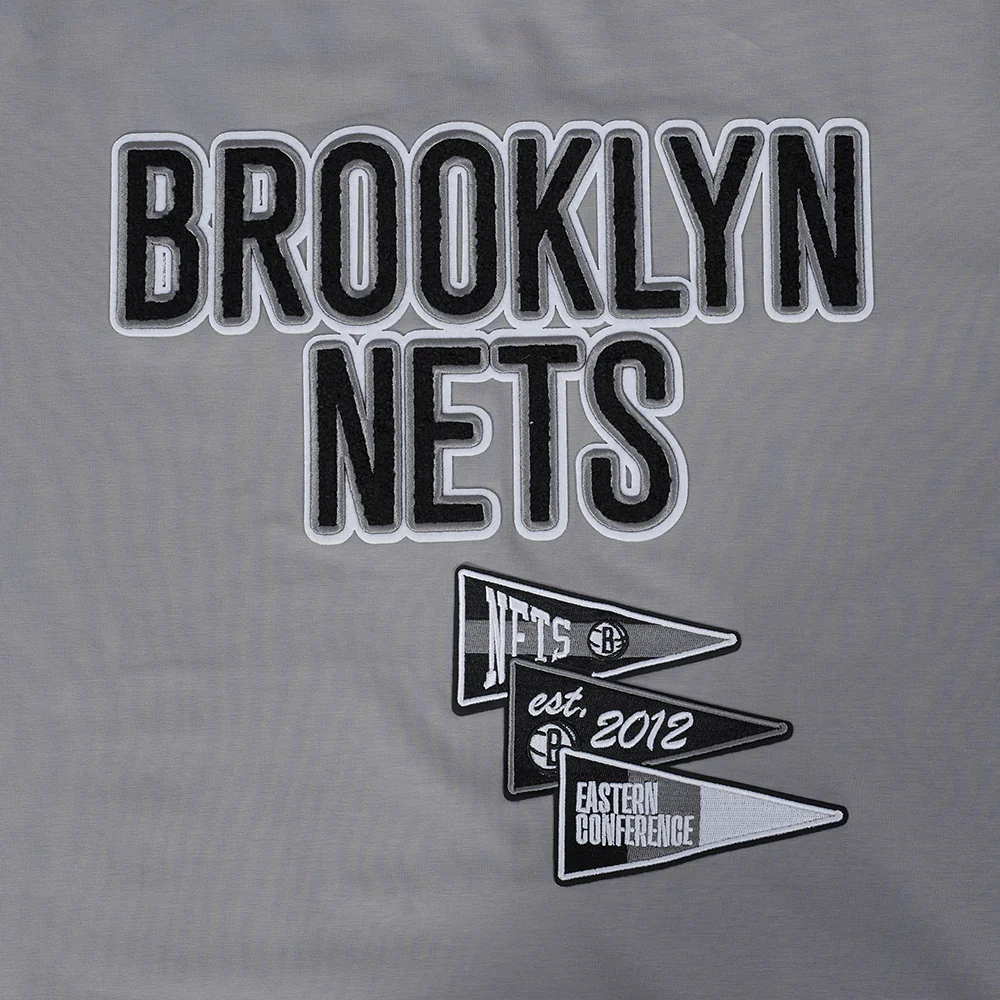 NBA BROOKLYN NETS TEAM PENNANTS MEN'S WORDMARK TEE (GRAY) - Image 6