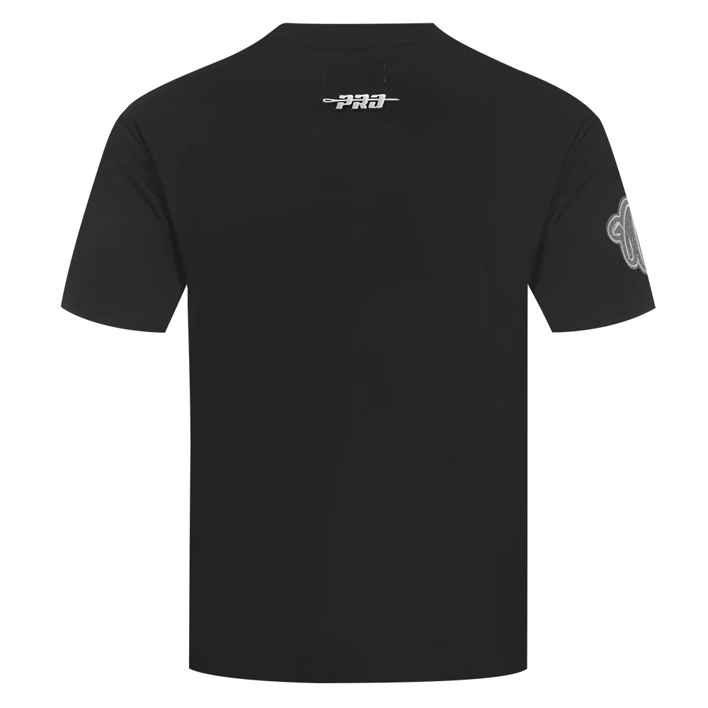 NBA BROOKLYN NETS REVERSE FRENCH TERRY MEN'S COTTON JERSEY DROP SHOULDER TEE (BLACK) - Image 3