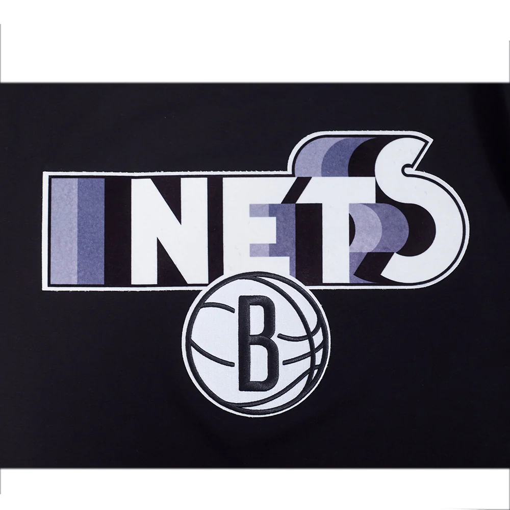 NBA BROOKLYN NETS RETRO ELEVATION MEN'S SINGLE JERSEY TEE (BLACK) - Image 5