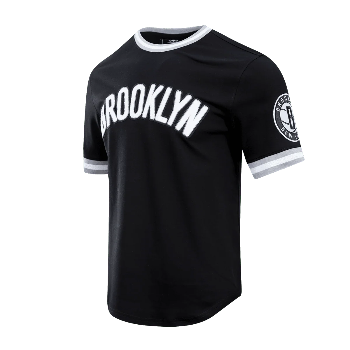 NBA BROOKLYN NETS CLASSIC CHENILLE MEN'S TEE (BLACK) - Image 5