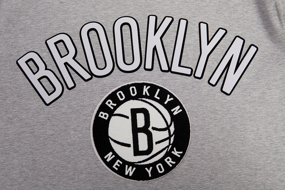 NBA BROOKLYN NETS CLASSIC BRISTLE MEN'S TEE (HEATHER GREY) - Image 5