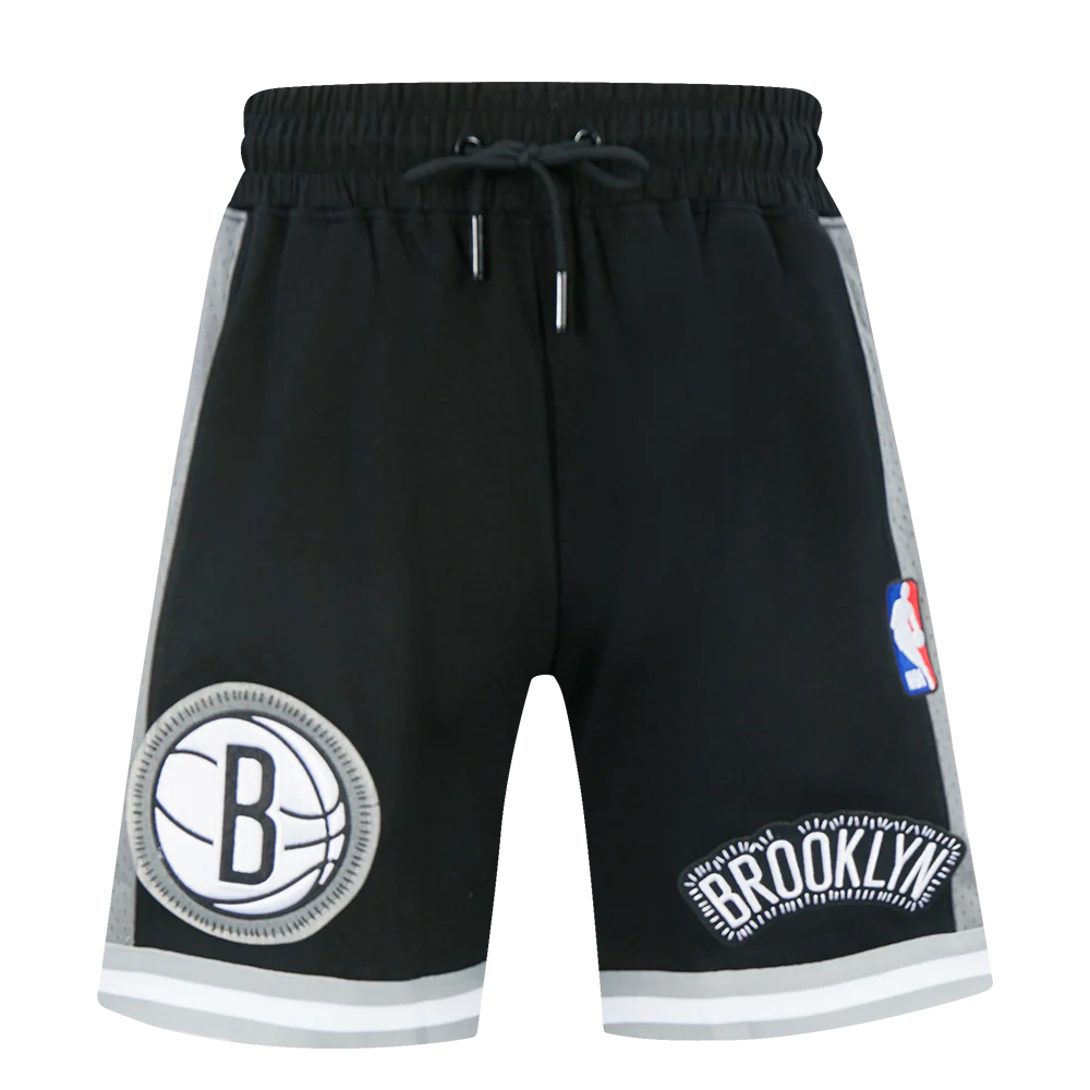 NBA BROOKLYN NETS DIY PICK STITCH MEN'S DOUBLE KNIT 2.0 SHORT (BLACK/GREY/WHITE) - Image 2