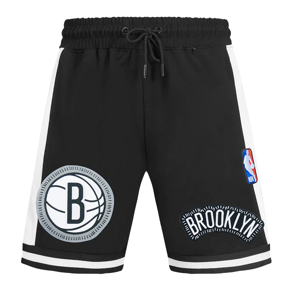 NBA BROOKLYN NETS DIY PICK STITCH MEN'S DOUBLE KNIT 2.0 SHORT (BLACK) - Image 2