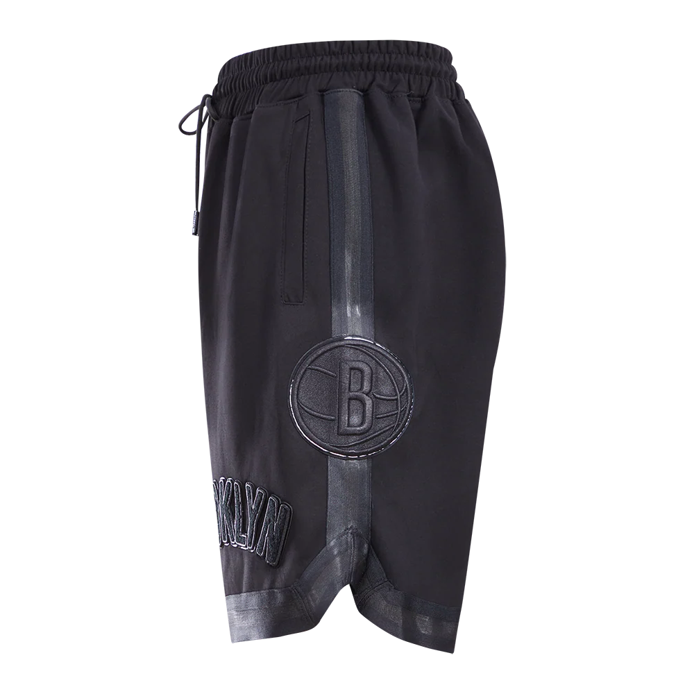 NBA BROOKLYN NETS TRIPLE BLACK PRO TEAM MEN'S SHORT (BLACK) - Image 3