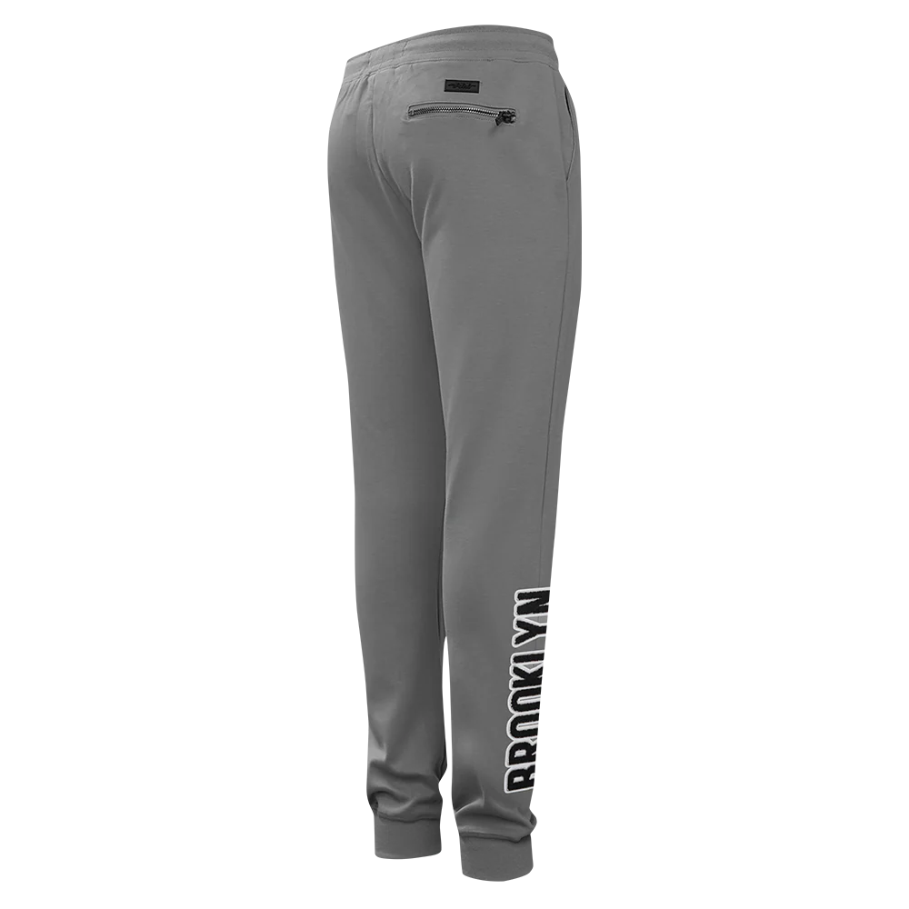 NBA BROOKLYN NETS CLASSIC CHENILLE MEN'S JOGGER (GRAY) - Image 3