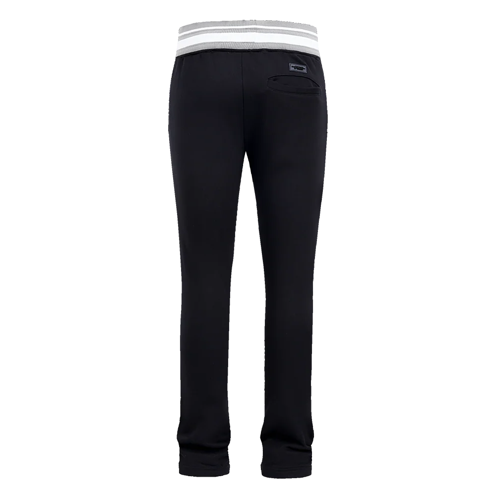 NBA BROOKLYN NETS SCRIPT TAIL MEN'S RIB FLEECE SWEATPANT (BLACK/GRAY) - Image 4
