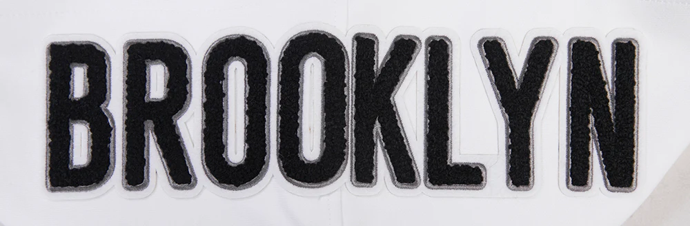 NBA BROOKLYN NETS CLASSIC CHENILLE MEN'S PULLOVER HOODIE (WHITE) - Image 8