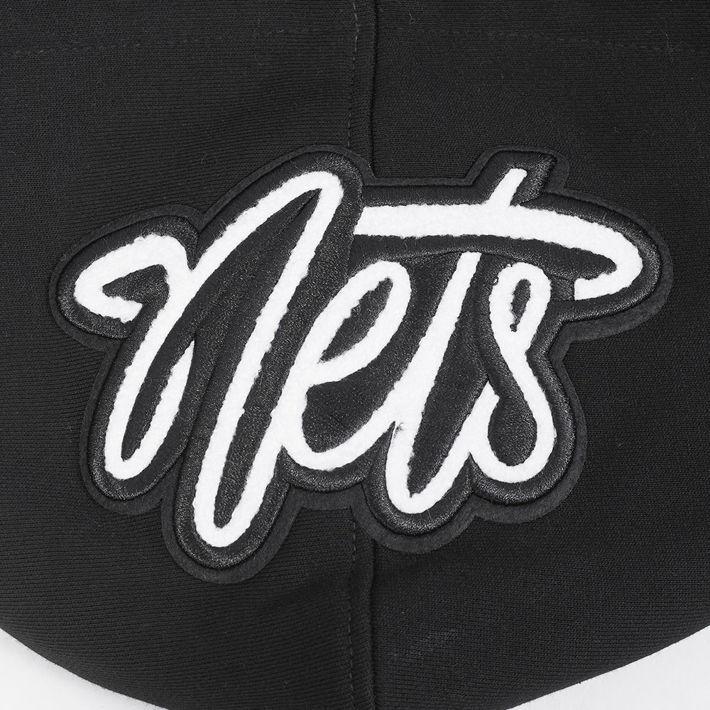 NBA BROOKLYN NETS SOUVENIR MEN'S FLEECE PULLOVER HOODIE (BLACK) - Image 7