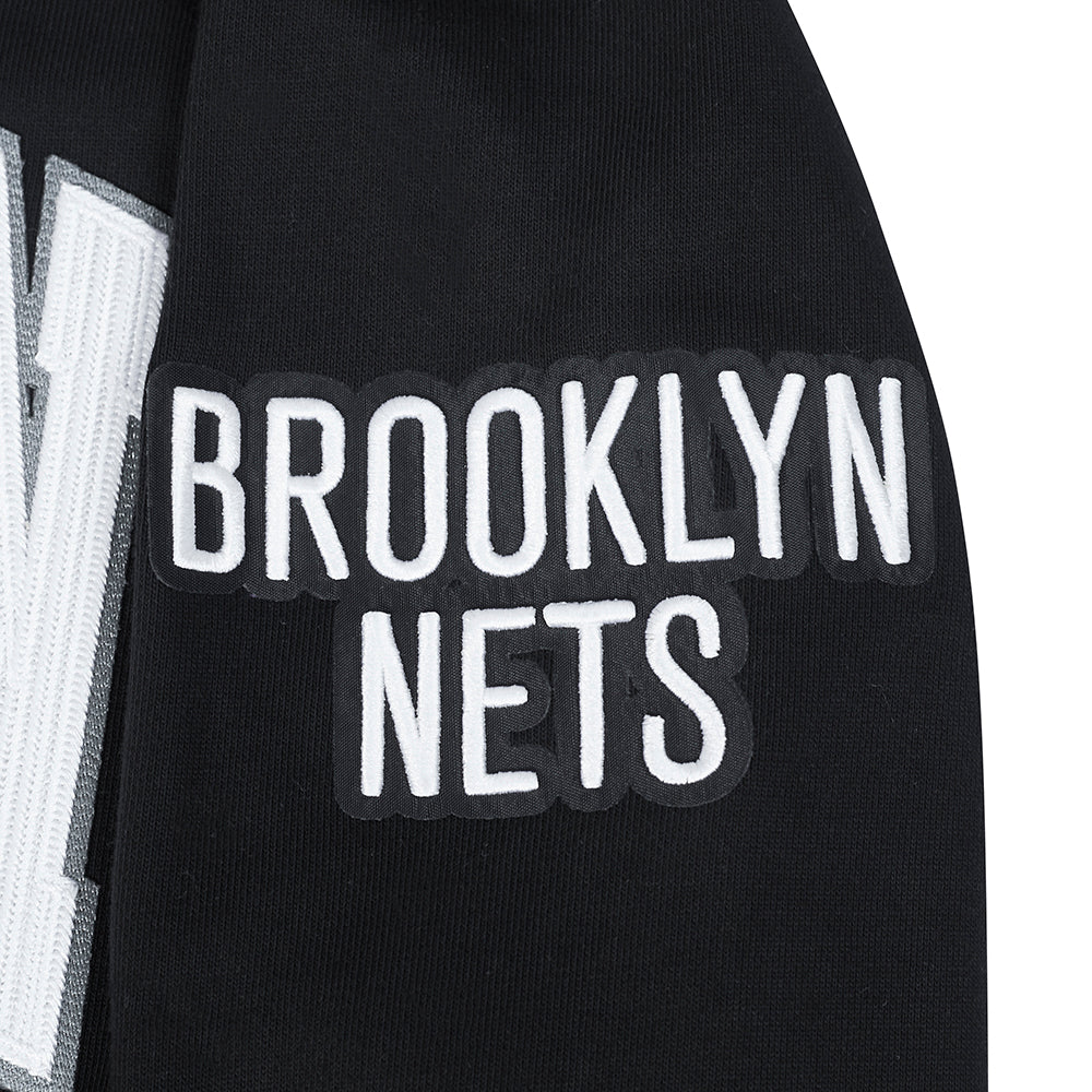 NBA BROOKLYN NETS CITY ARCH MEN'S FLC PO HOODIE (BLACK) - Image 5