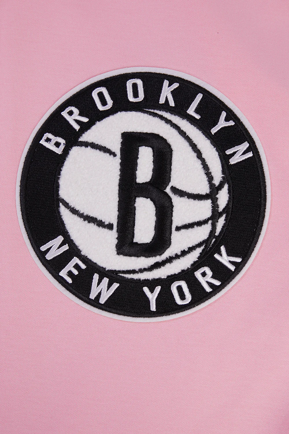 NBA BROOKLYN NETS CLASSIC CHENILLE MEN'S FULL ZIP PULLOVER HOODIE (PINK) - Image 6