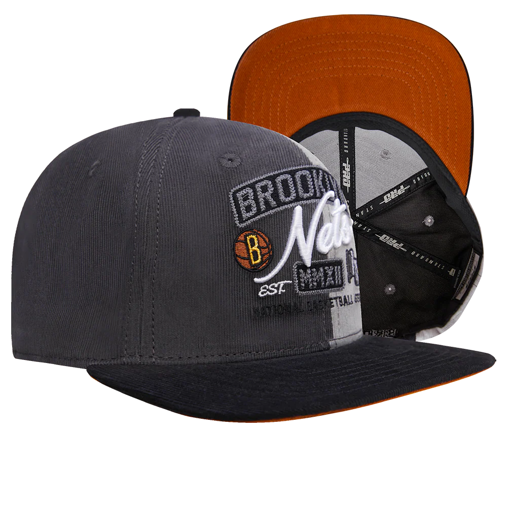 NBA BROOKLYN NETS MULTI CORDUROY SNAPBACK HAT (GRAY/MULTI) - Image 8