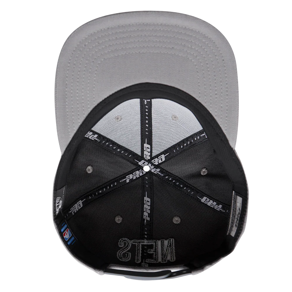 NBA BROOKLYN NETS SCRIPT TAIL WOOL SNAPBACK (GRAY) - Image 5