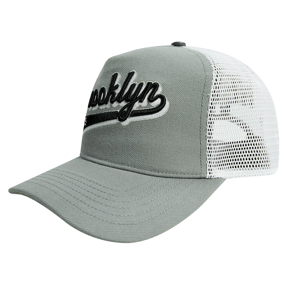 NBA BROOKLYN NETS SCRIPT TAIL TRUCKER HAT (GRAY) - Image 3