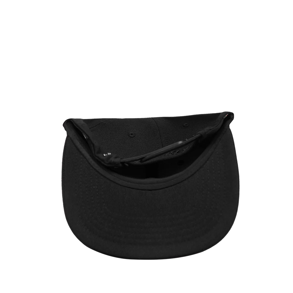 NBA BROOKLYN NETS TRIPLE BLACK LOGO UNISEX SNAPBACK HAT (BLACK) - Image 8