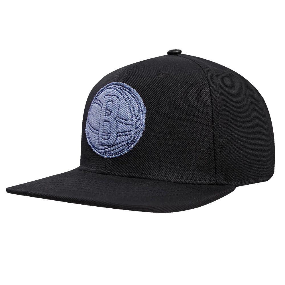 NBA BROOKLYN NETS VARSITY BLUES UNISEX WOOL SNAPBACK HAT (BLACK) - Image 3