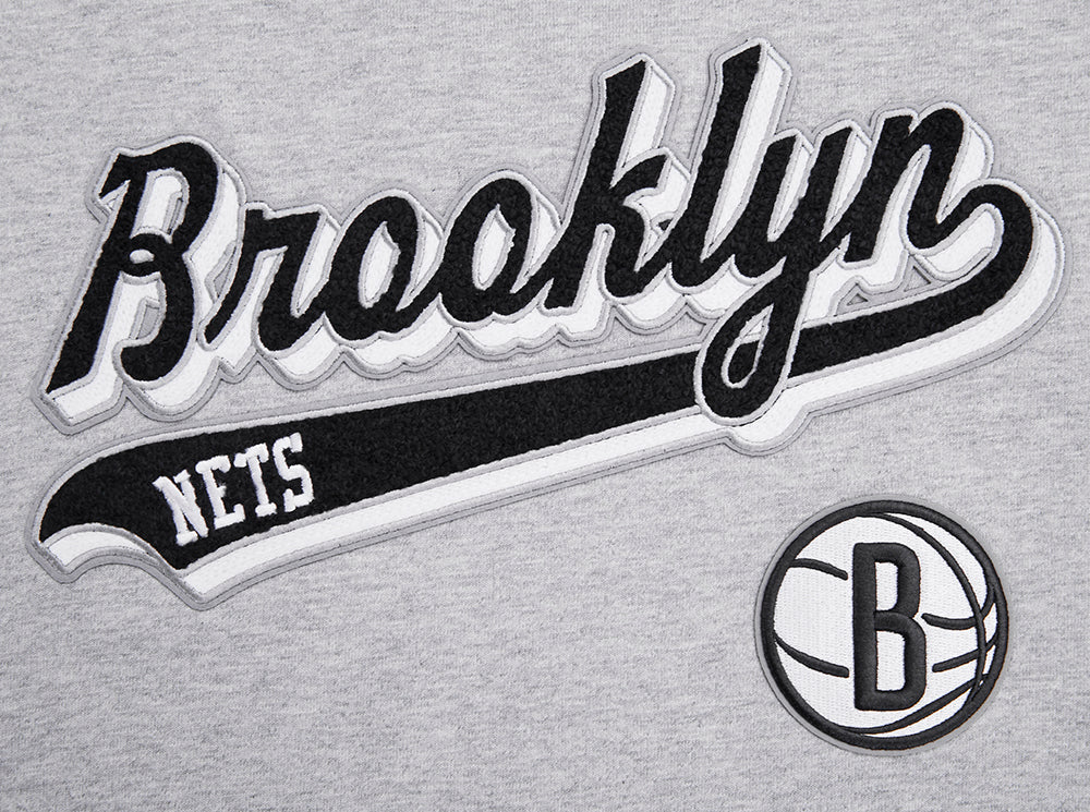 NBA BROOKLYN NETS SCRIPT TAIL WOMEN'S BOYFRIEND TEE (HEATHER GREY) - Image 6