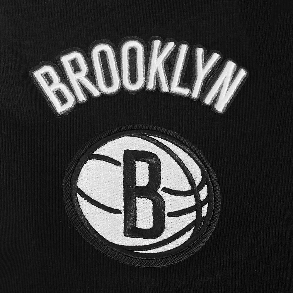 NBA BROOKLYN NETS MASHUP WOMEN'S BOXY TEE (BLACK) - Image 6