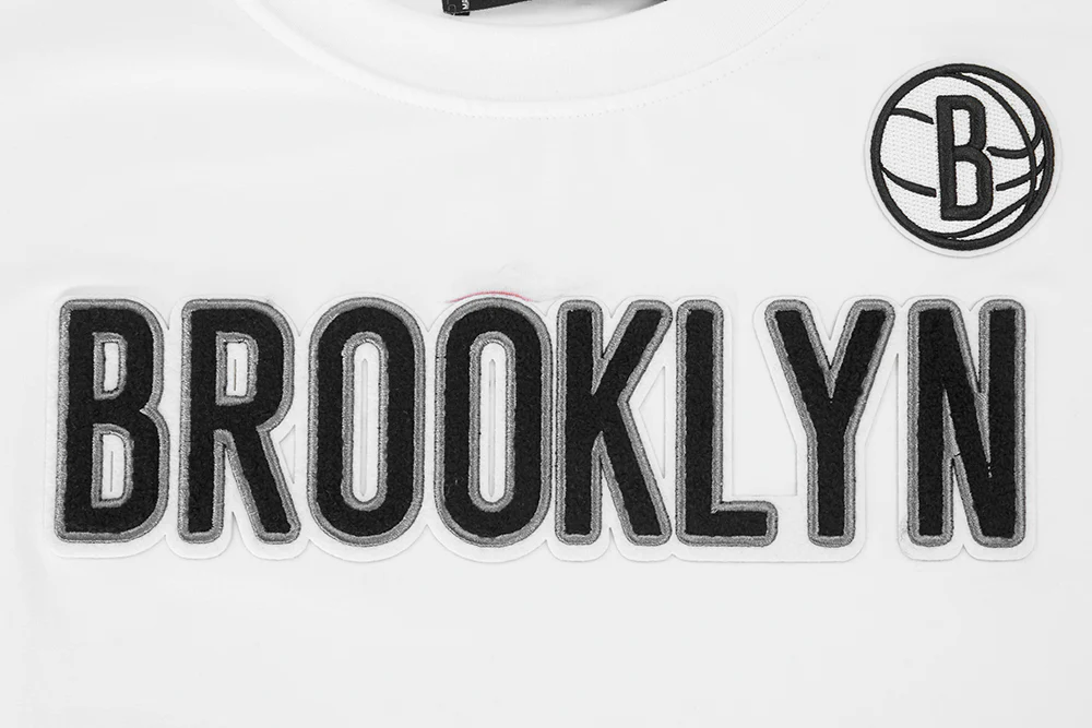NBA BROOKLYN NETS CLASSIC SHORT SLEEVE WOMEN'S SLIM FIT TEE (WHITE) - Image 5