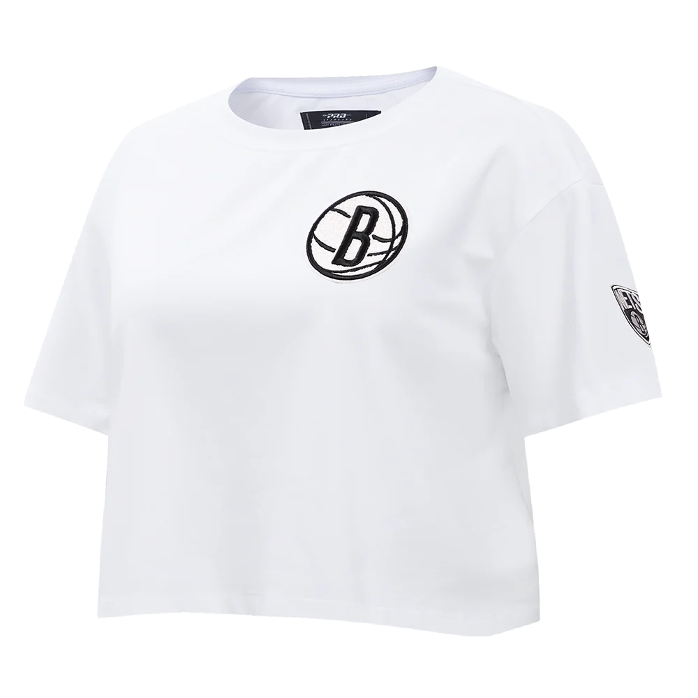 NBA BROOKLYN NETS CLASSIC WOMEN'S BOXY TEE (WHITE) - Image 2