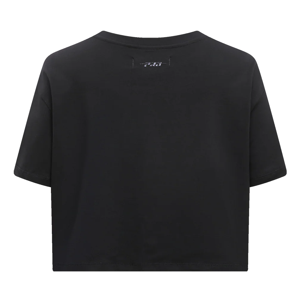 NBA BROOKLYN NETS RETRO CLASSIC WOMEN'S BOXY TEE (BLACK) - Image 4