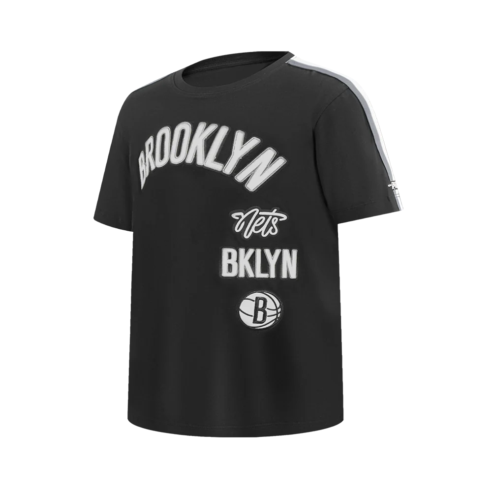 NBA BROOKLYN NETS RETRO CLASSIC SINGLE JERSEY BIG BOYS SINGLE JERSEY TAPING TEE (BLACK/GRAY) - Image 2