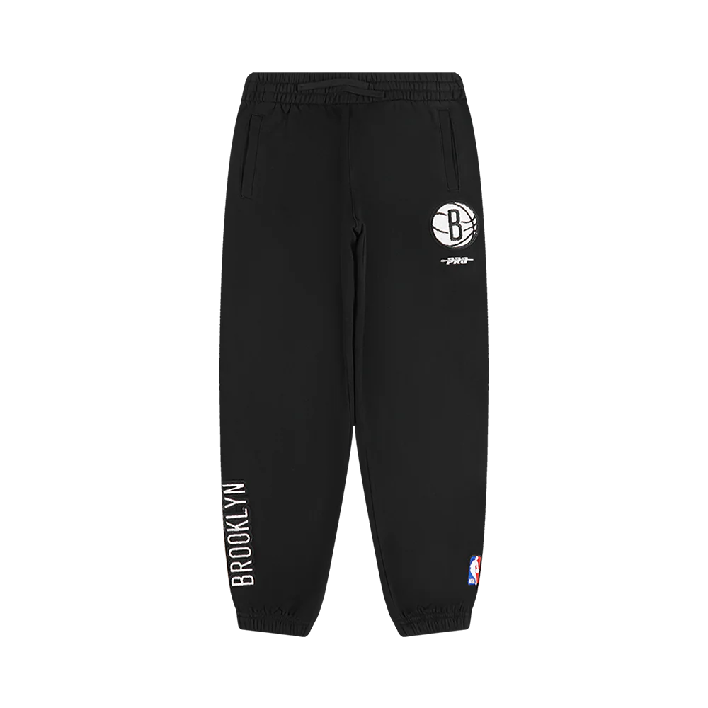 NBA BROOKLYN NETS CLASSIC BIG BOYS FLEECE SWEATPANT (BLACK) - Image 4