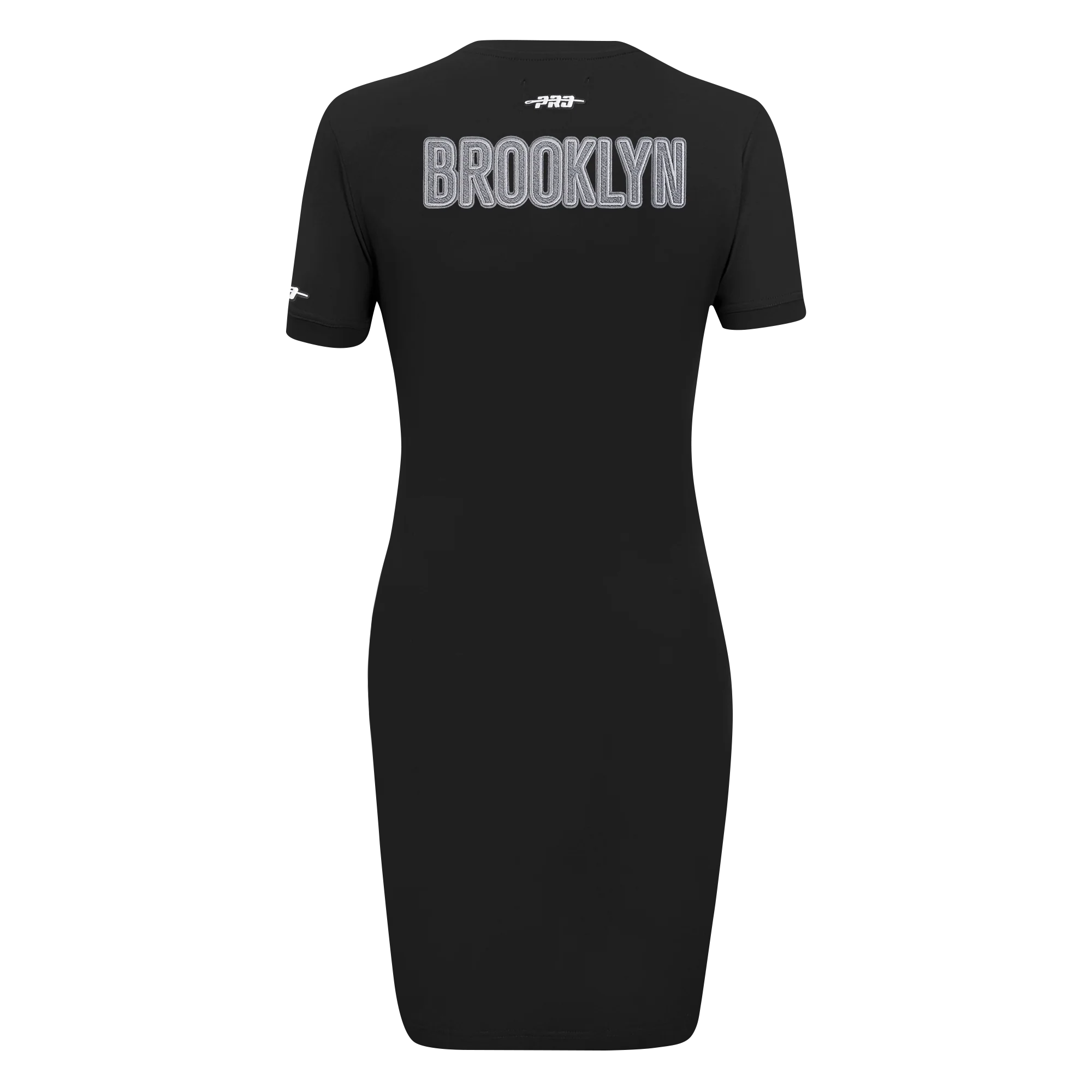 NBA BROOKLYN NETS REVERSE FRENCH TERRY WOMEN'S BODYCON DRESS (BLACK) - Image 3