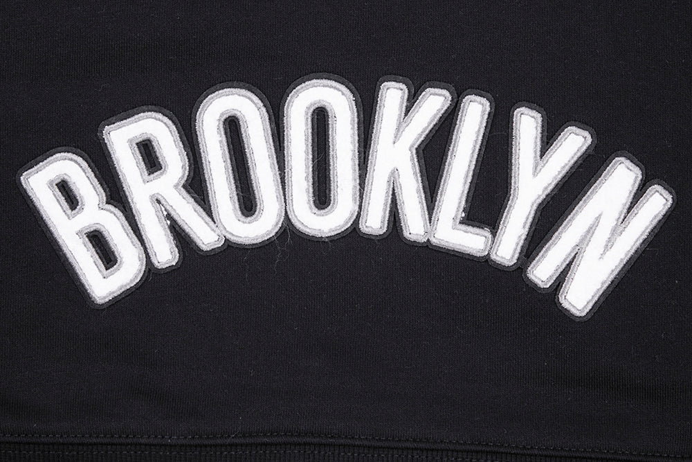 NBA BROOKLYN NETS CLASSIC WOMEN'S HOODIE DRESS (BLACK) - Image 5