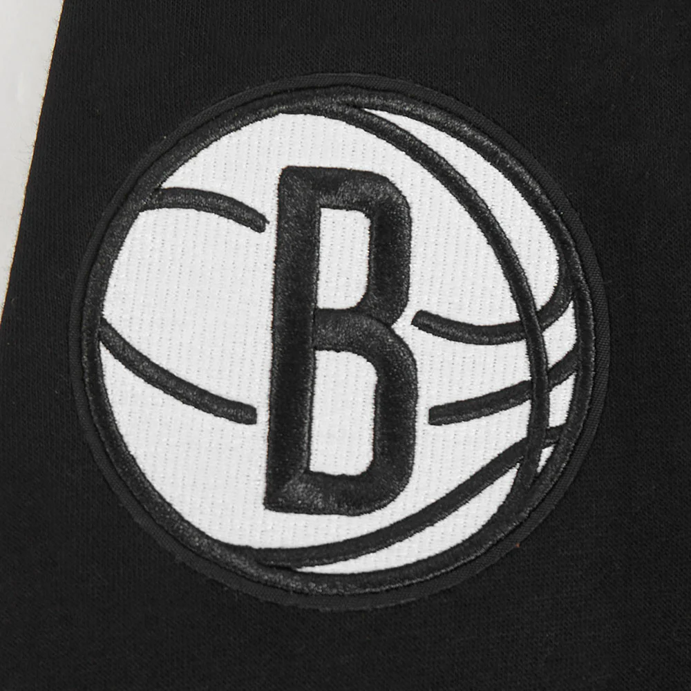 NBA BROOKLYN NETS CLASSIC BIG BOY'S FLC FZ PO HOODIE (BLACK) - Image 6