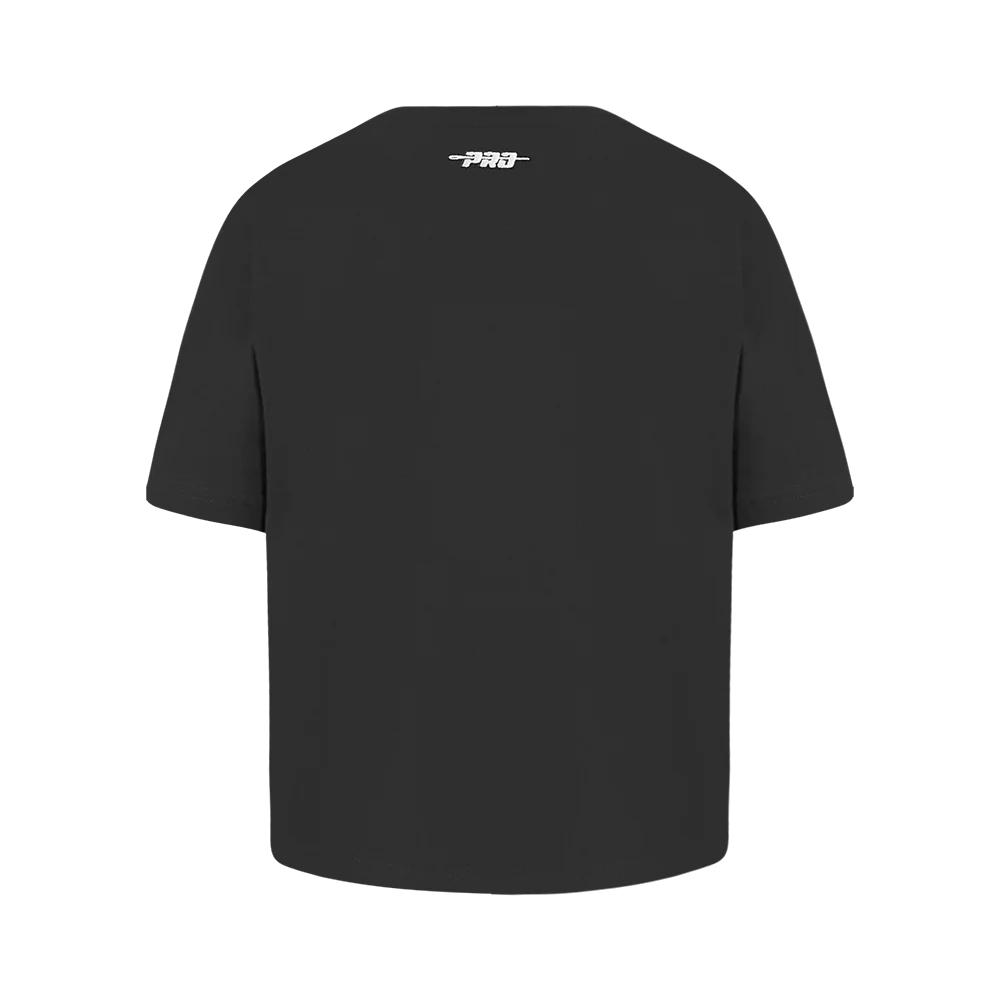 NBA BROOKLYN NETS RETRO CLASSIC BIG GIRLS SHORT SLEEVE BOXY TEE (BLACK) - Image 3