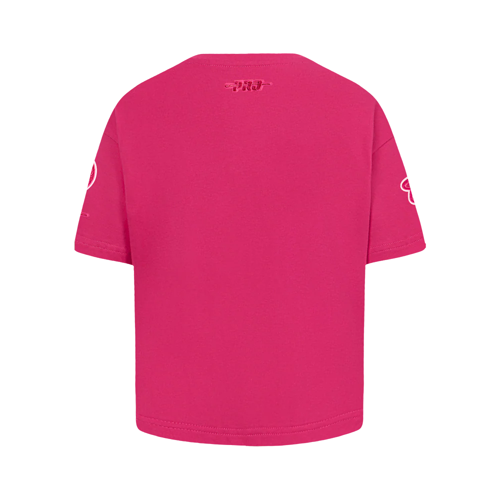 NBA BROOKLYN NETS TRIPLE PINK BIG GIRLS SHORT SLEEVE BOXY TEE (BEETROOT PURPLE) - Image 3