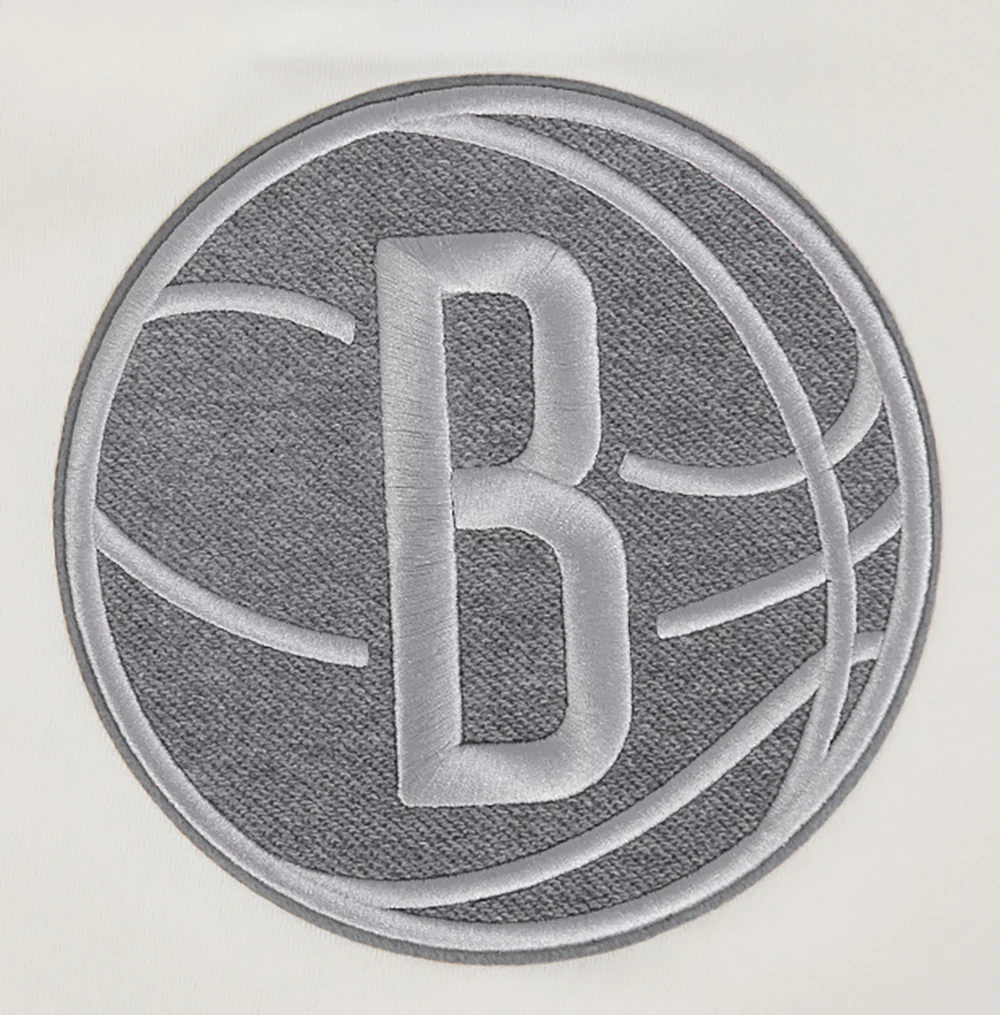 NBA BROOKLYN NETS REVERSE FRENCH TERRY WOMEN'S FLEECE CREWNECK (EGGSHELL) - Image 7