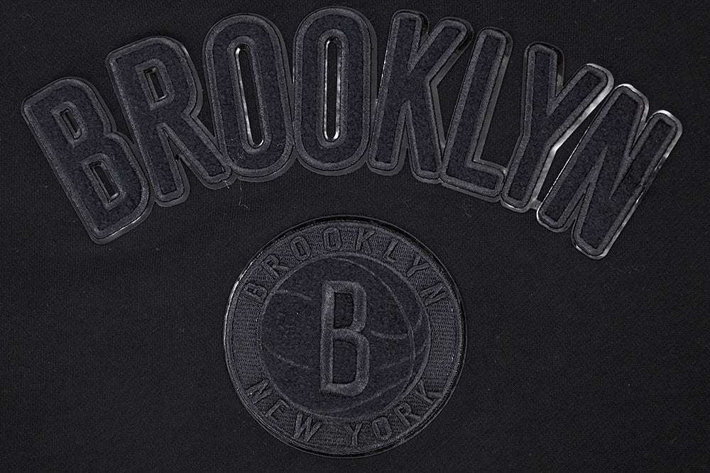 NBA BROOKLYN NETS TRIPLE BLACK WOMEN'S PULLOVER HOODIE (TRIPLE BLACK) - Image 6