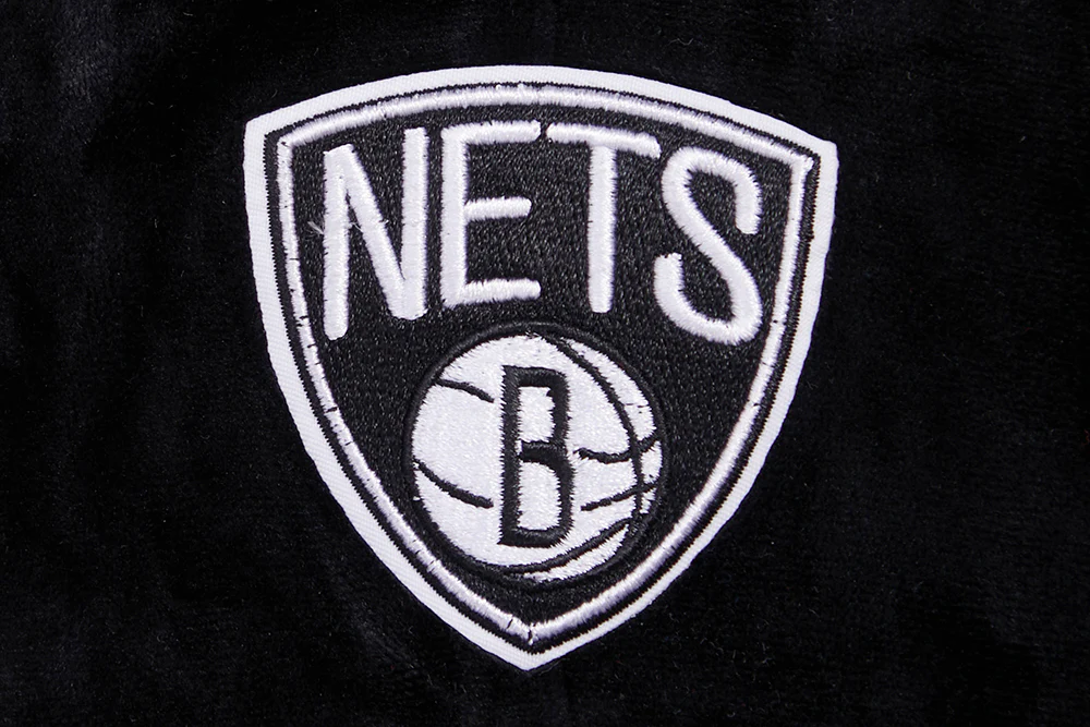 NBA BROOKLYN NETS CLASSIC WOMEN'S VELOUR JOGGER (BLACK) - Image 6