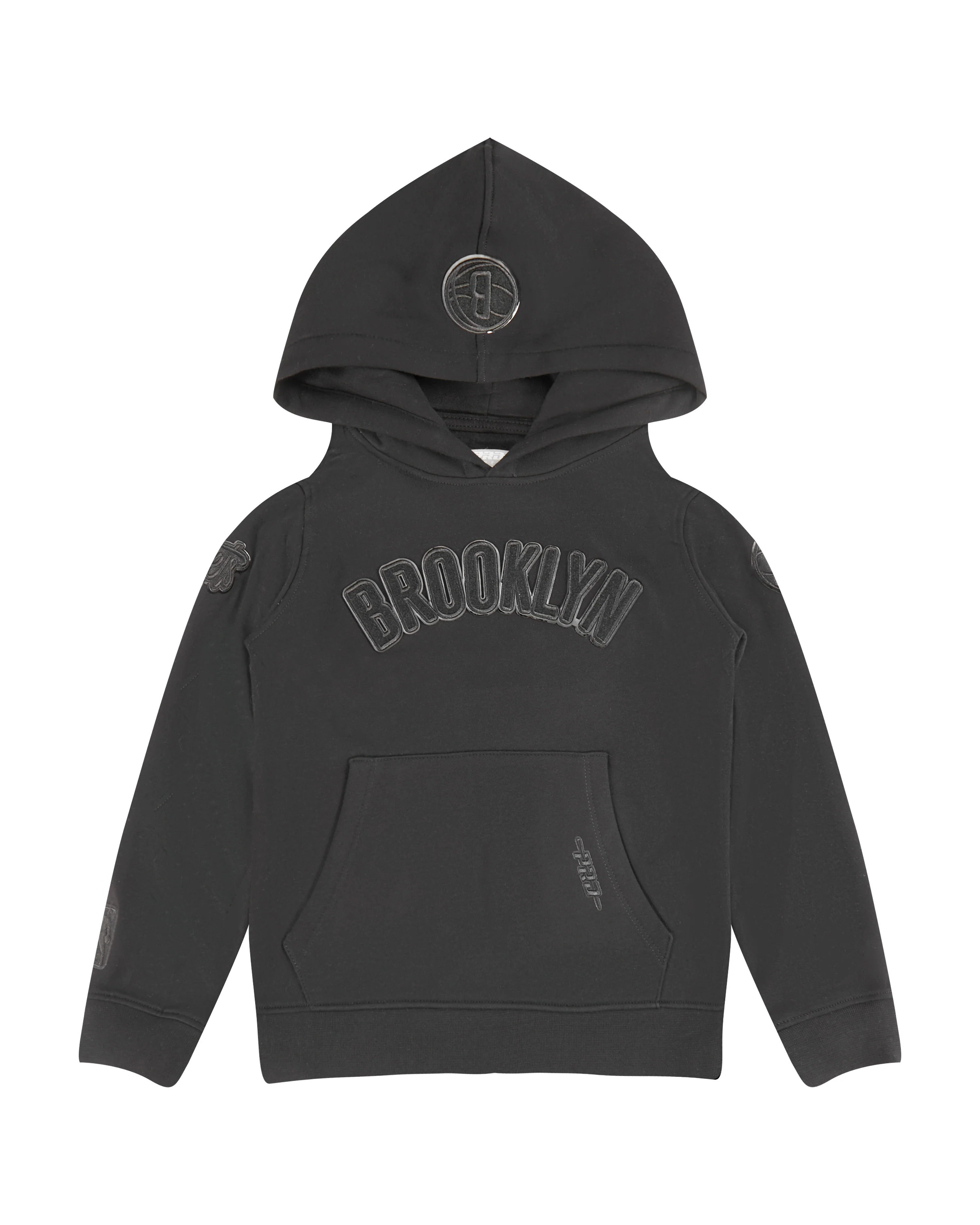 NBA BROOKLYN NETS TRIPLE BLACK LITTLE BOYS FLEECE PULLOVER HOODIE (BLACK) - Image 4