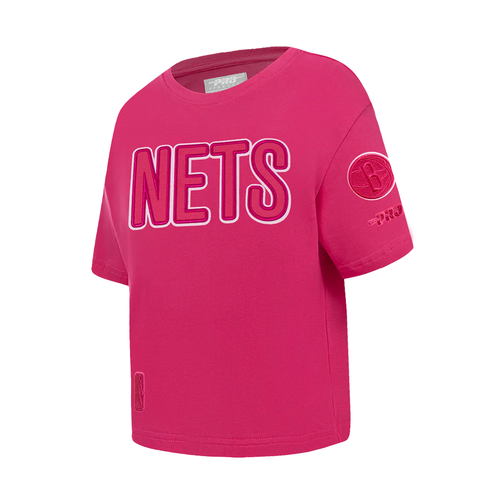 NBA BROOKLYN NETS TRIPLE PINK LITTLE GIRLS SHORT SLEEVE BOXY TEE (BEETROOT PURPLE) - Image 2
