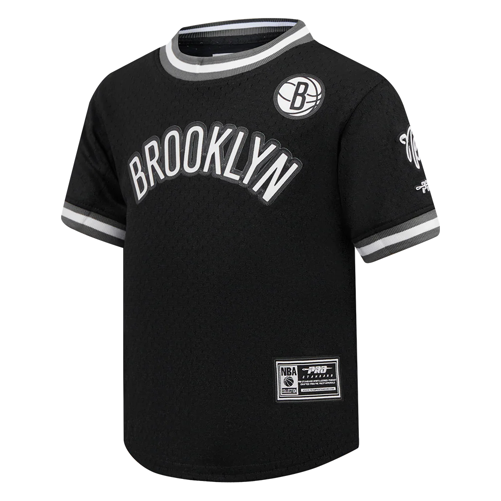 NBA BROOKLYN NETS CLASSIC TODDLER BOYS SHORT SLEEVE MESH TEE (BLACK/GRAY) - Image 2