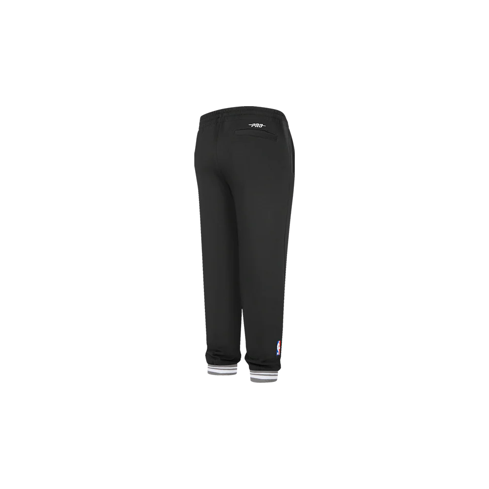 NBA BROOKLYN NETS RETRO CLASSIC TODDLER BOYS RIB SWEATPANT (BLACK/GRAY) - Image 3