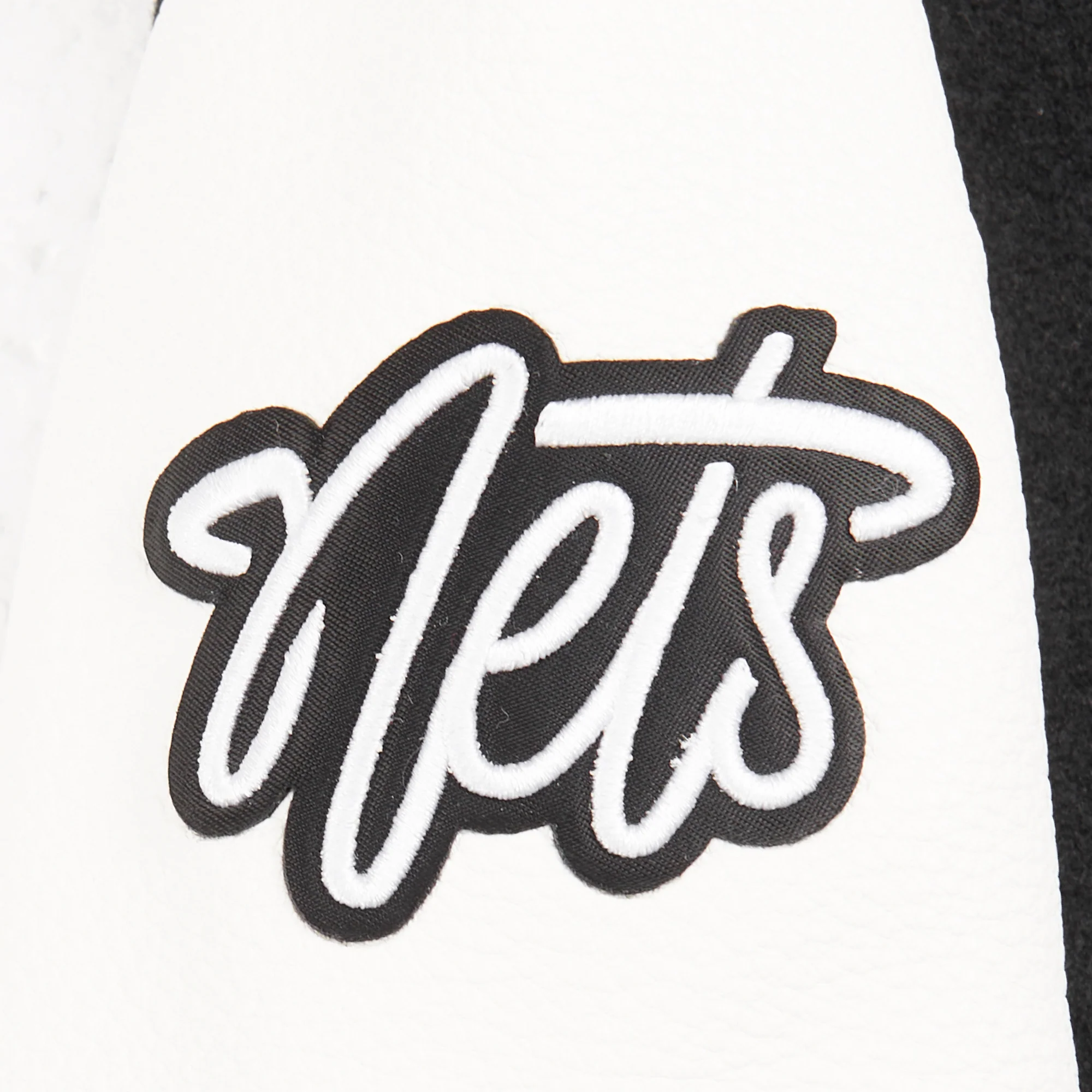 NBA BROOKLYN NETS CLASSIC TODDLER BOYS WOOL VARSITY JACKET (BLACK/WHITE) - Image 5