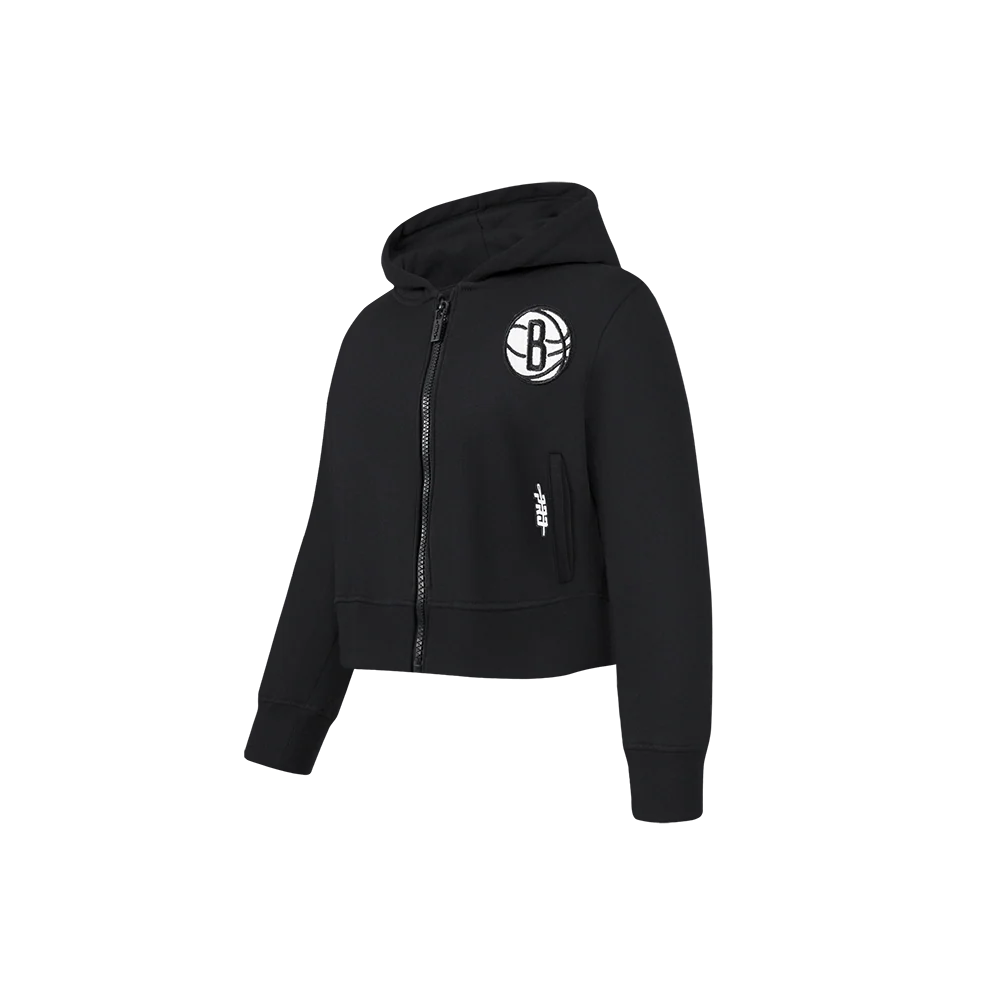 NBA BROOKLYN NETS CLASSIC TODDLER GIRLS FLEECE FULL ZIP HOODIE (BLACK) - Image 2