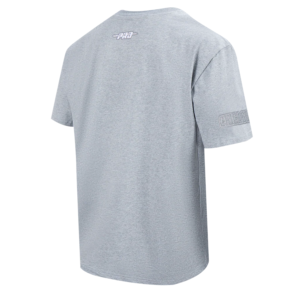 NBA CHICAGO BULLS REVERSE FRENCH TERRY MEN'S CJ DROP SHOULDER TEE (DARK HEATHER GRAY) - Image 4