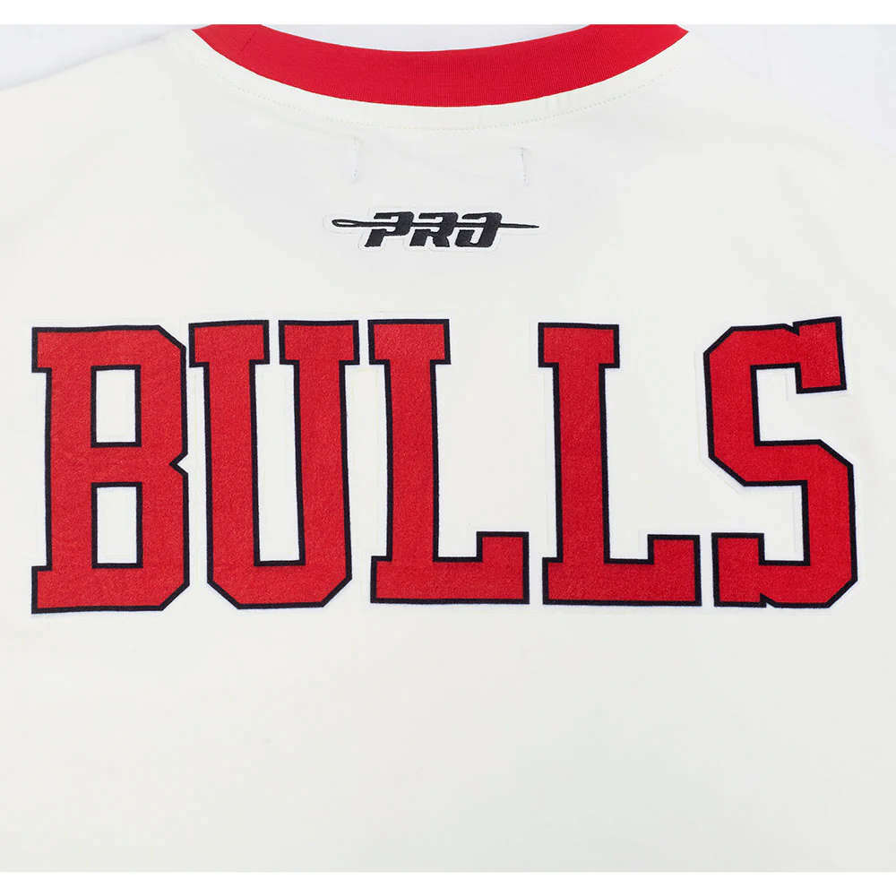 NBA CHICAGO BULLS RETRO CASCADE MEN'S RINGER TEE (EGGSHELL/ RED) - Image 7