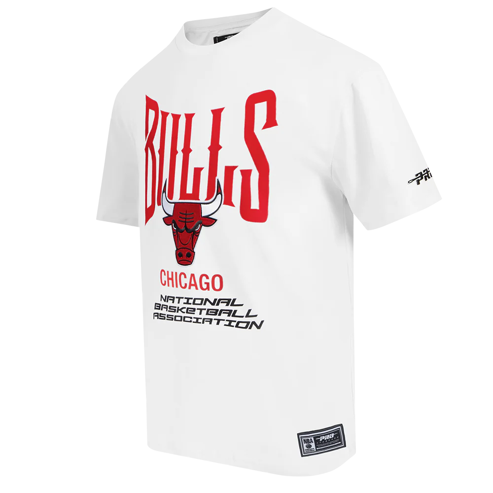 NBA CHICAGO BULLS CITY TOUR 2.0 MEN'S COTTON JERSEY DROP SHOULDER TEE (WHITE) - Image 6
