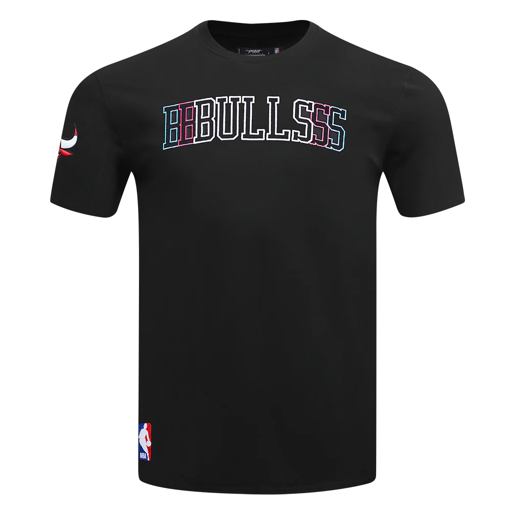 NBA CHICAGO BULLS ECHO LOGO MEN'S SINGLE JERSEY TEE (BLACK)