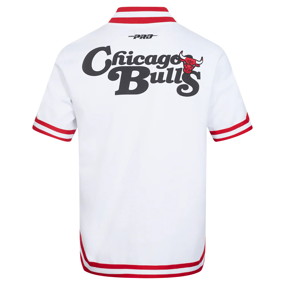 NBA CHICAGO BULLS SOUVENIR MEN'S PRO SS DOUBLE KNIT JACKET (WHITE/RED) - Image 7