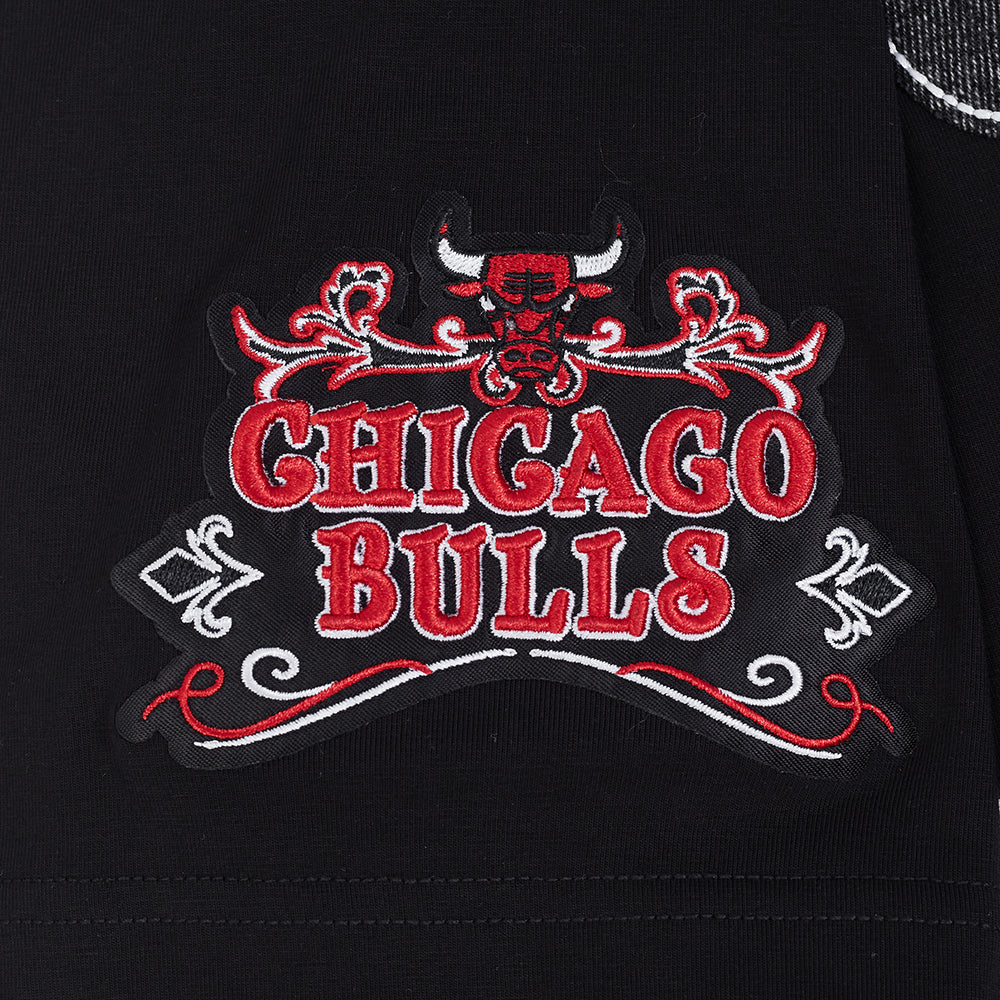 NBA CHICAGO BULLS REBEL ATHLETICS STACKED LOGO MEN'S SJ TEE (BLACK) - Image 5